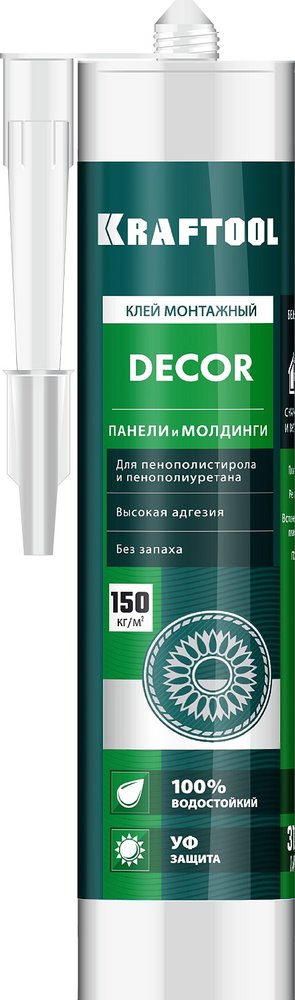 Клей монтажный для молдингов, панелей и керамики KRAFTOOL без сольвентов, 310 мл 41349_z01