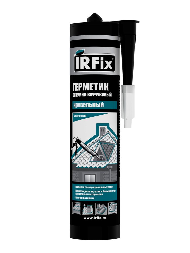Кровельный герметик IRFIX битумно-каучуковый черный 310 мл 20010