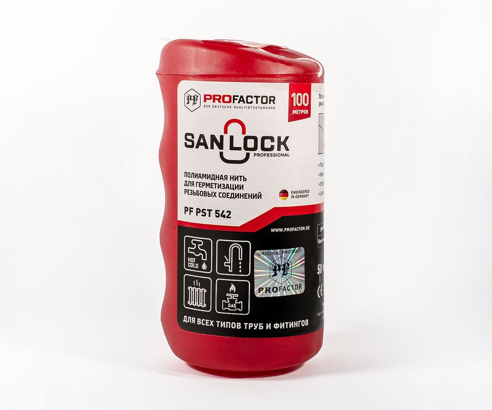 Нить для герметизации PROFACTOR PF SAN-LOCK Professional с силиконом 100м  PF PST 542