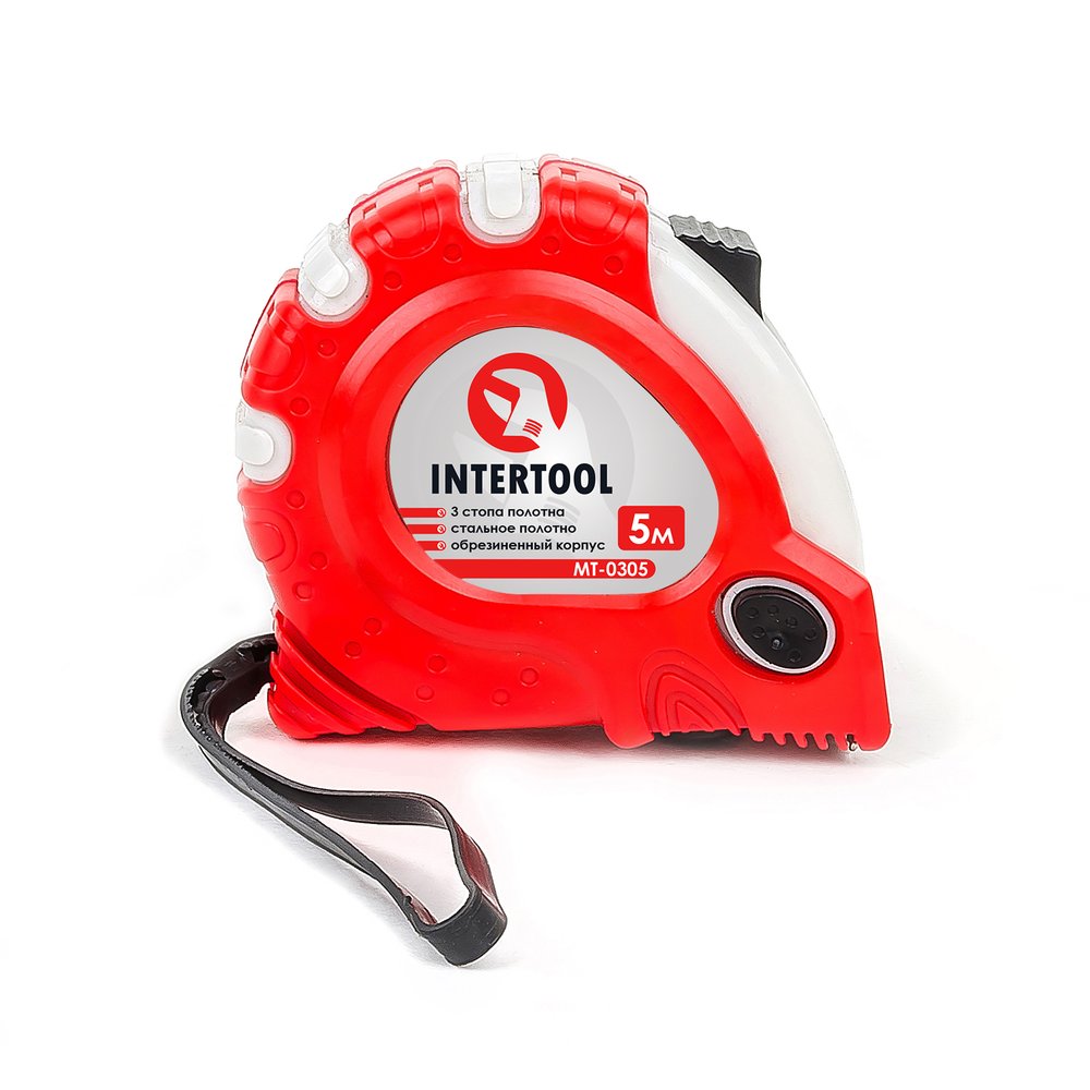 Рулетка с фиксатором INTERTOOL Супер Магнит blister 5 м х 19 мм MT-0305