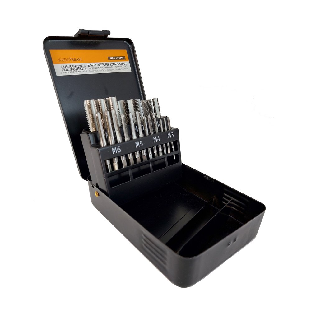 Набор комплектных метчиков WIEDERKRAFT М3-М12, 21 предмет WDK-HT0312