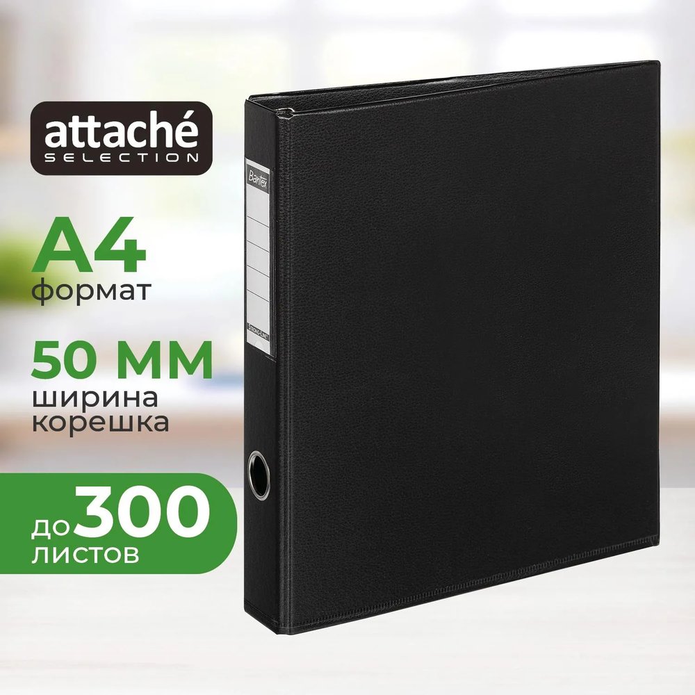 Папка на 4-х кольцах 50мм  черная Россия