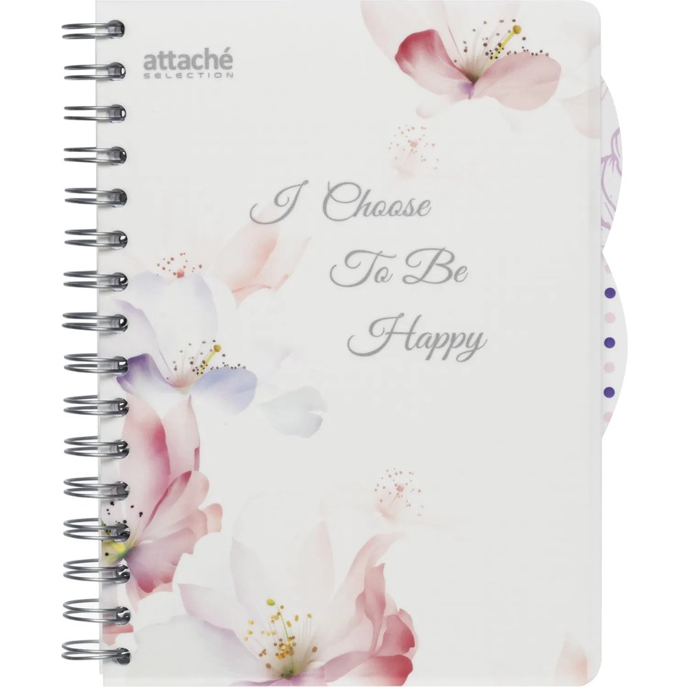 Бизнес-тетрадь А5,140л,кл,сп,пласт Attache Selection Flower Dreams I Choose