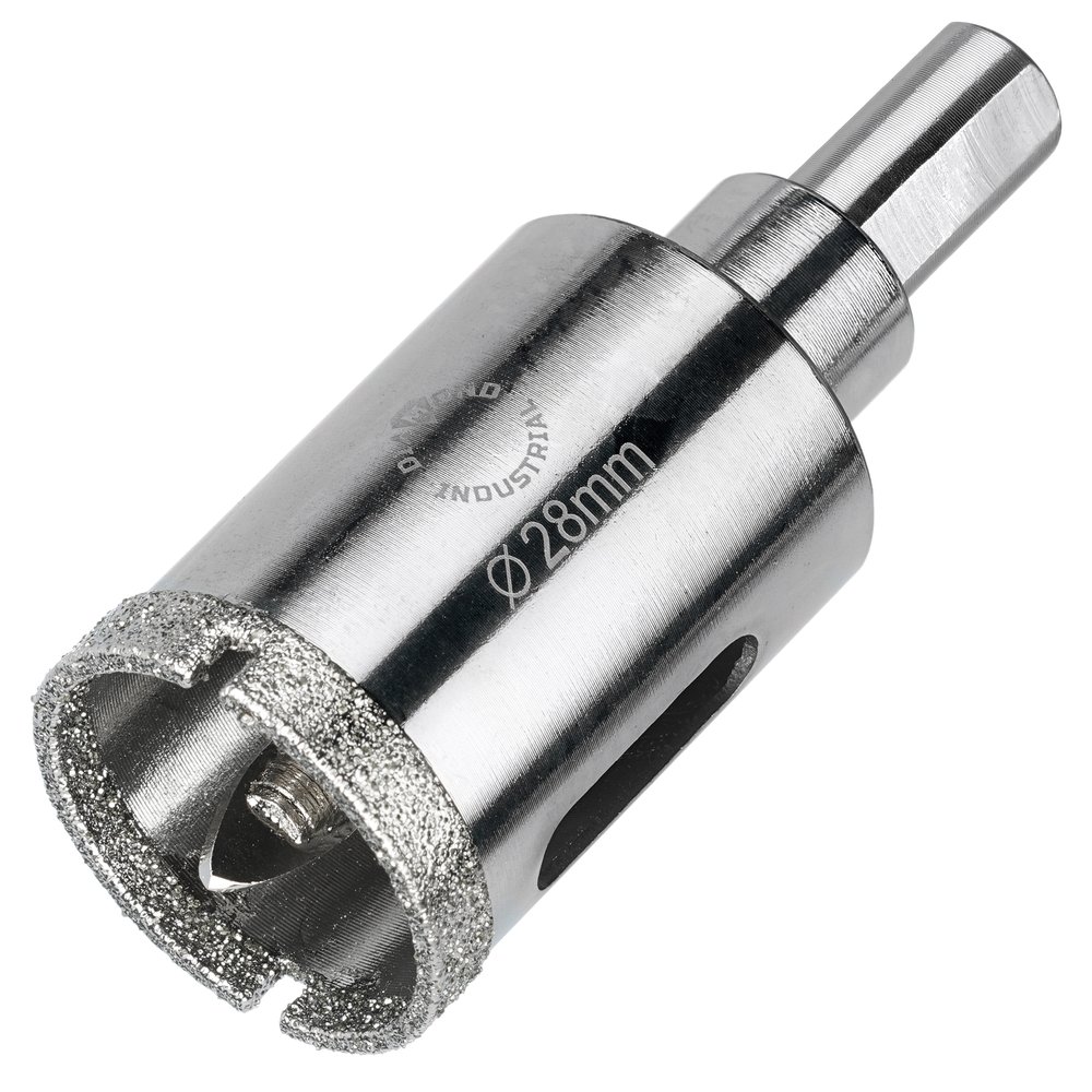 Коронка алмазная по керамограниту и керамике с центрирующим сверлом 28 мм Diamond Industrial DIDCSC028