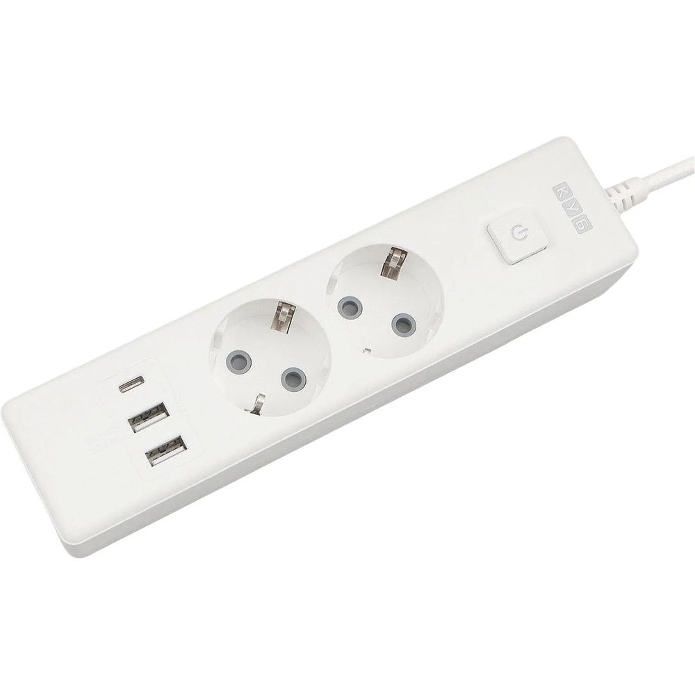 Удлинитель Power Cube, 2р/1.9м выкл.,3USB, 3.5кВт,16А,3x1,0 белый(PC-4-2M)