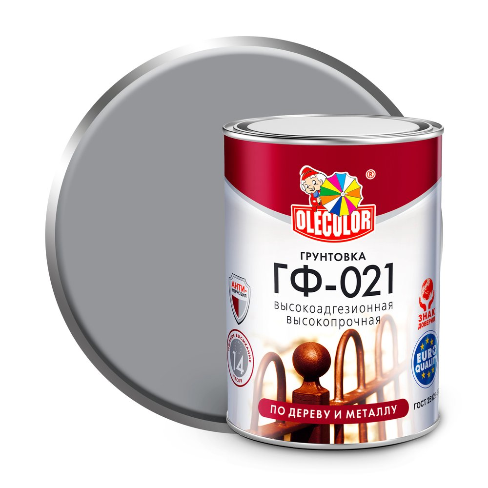 Грунтовка OLECOLOR ГФ-021 серый, 1 кг 4300003711