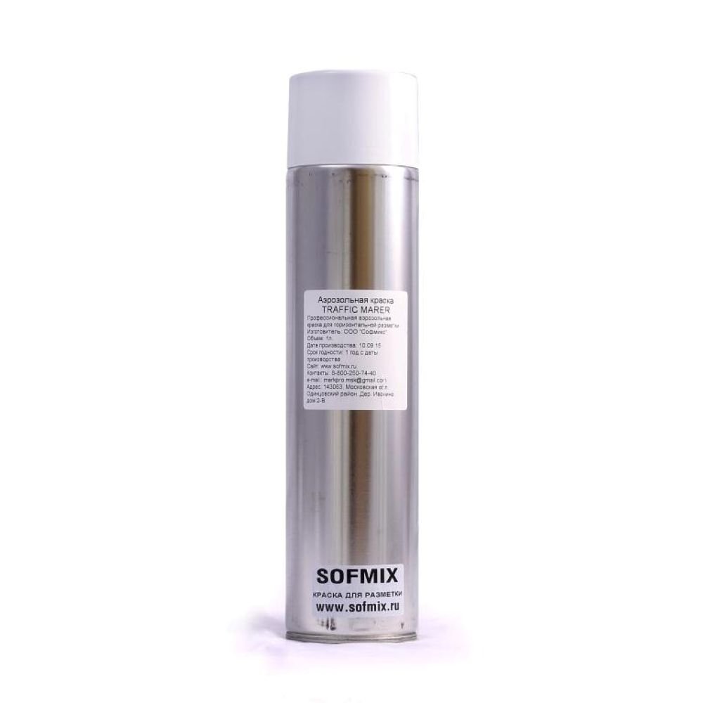 Аэрозольная краска для разметки SOFMIX TRAFFIC MARKER белая, 1 л 510401