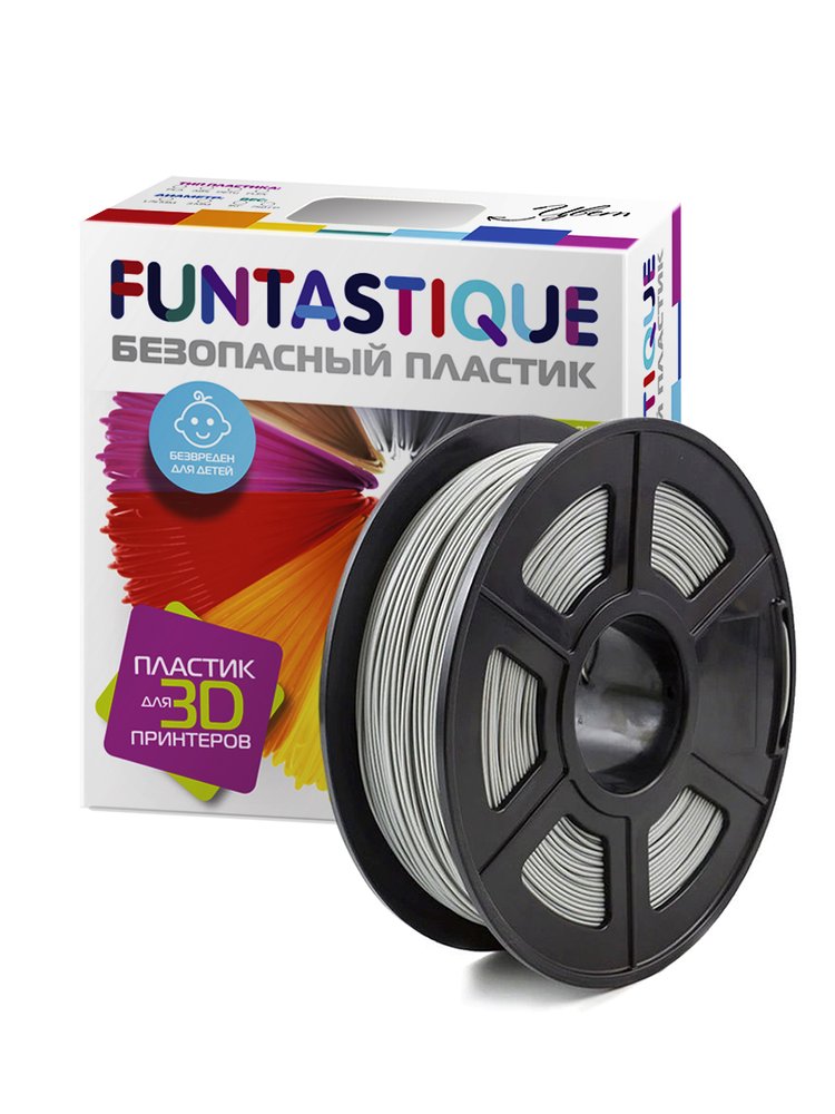 Пластик в катушке FUNTASTIQUE petg, 1.75 мм, 1 кг, серый PETG-1KG-GY