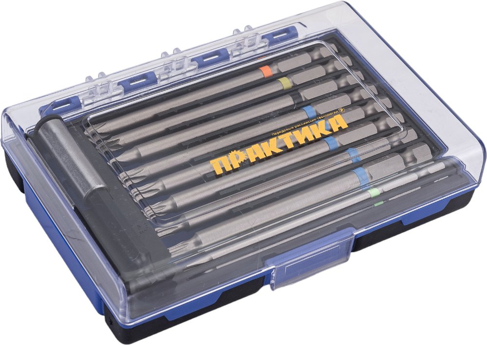 Набор бит (10 шт, PH, PZ, SL, T/Torx, TW, 100 мм) ПРАКТИКА 777-505