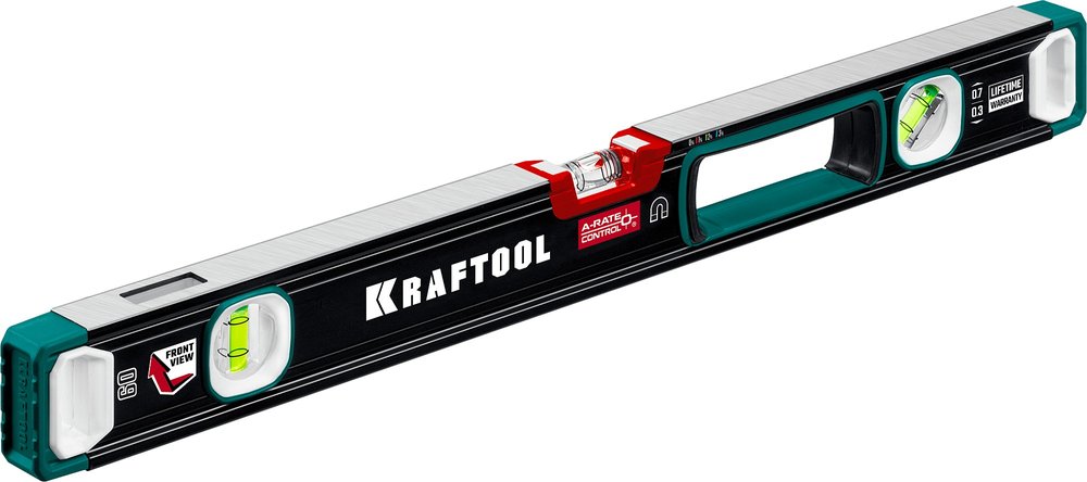 Магнитный сверхпрочный уровень KRAFTOOL A-RATE Control с зеркальным глазком, 600 мм 34988-60