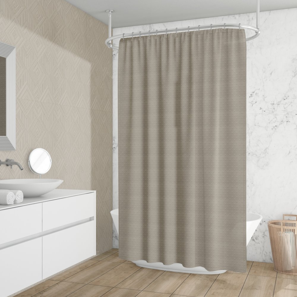 Штора для ванной комнаты RIDDER текстильная Бриллиант 180x200 бежевая 81309