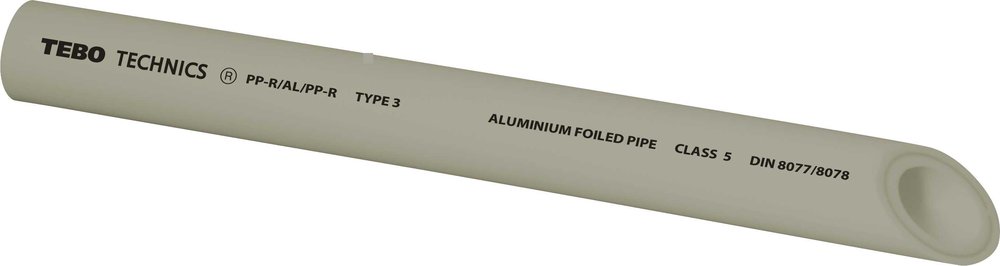 Труба TEBO PPR 40x6,7 мм SDR6 армированная алюминием 4м серый 031010705