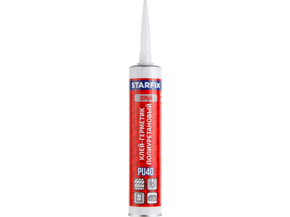 Клей-герметик полиуретановый STARFIX PU40, серый 300 мл SM-30218-1 ЦЗ-0002515456