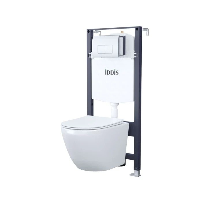 Комплект IDDIS 3в1: подвесной унитаз, инсталляция и клавиша смыва, BASB010i73