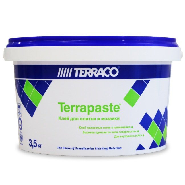 Клей для плитки на акриловой основе TERRACO ТЕРРАПАСТE класс C0, 3.5 кг 6511035