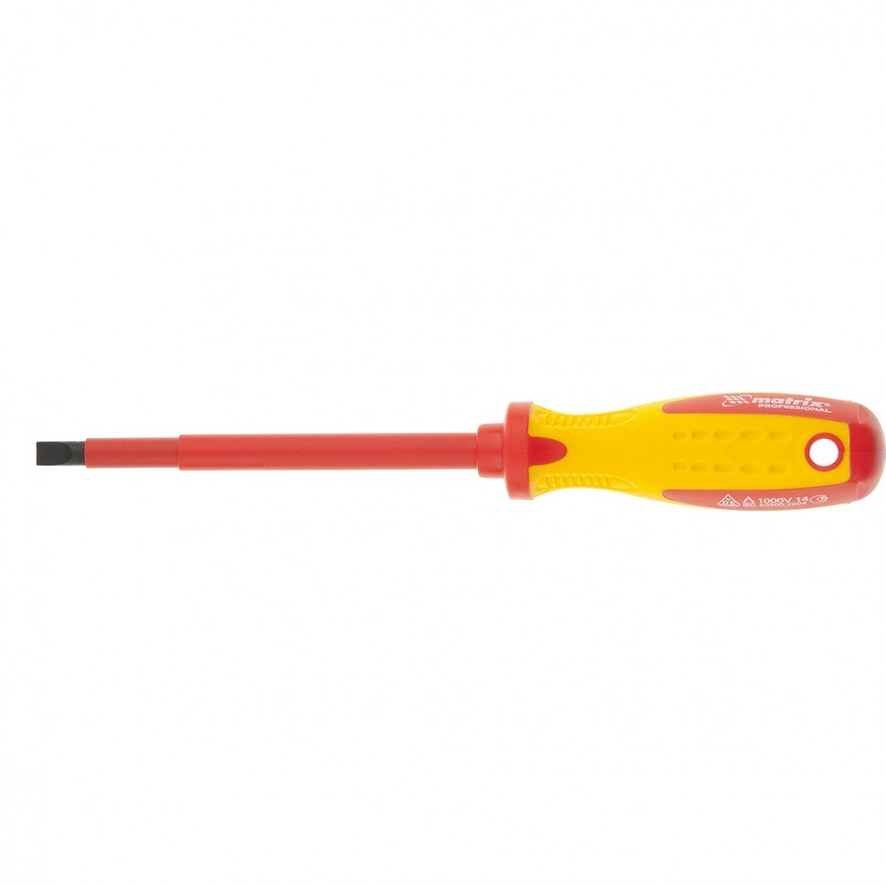 Отвертка Insulated SL5,5x125 мм MATRIX CrMo, до 1000 В, двухкомп. рукоятка// PROFESSIONAL 12918