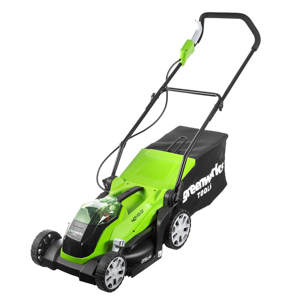 Газонокосилка аккумуляторная GreenWorks G40LM35 40V, 35 см, c 1хАКБ 4 Ач c USB и ЗУ 2501907USB4