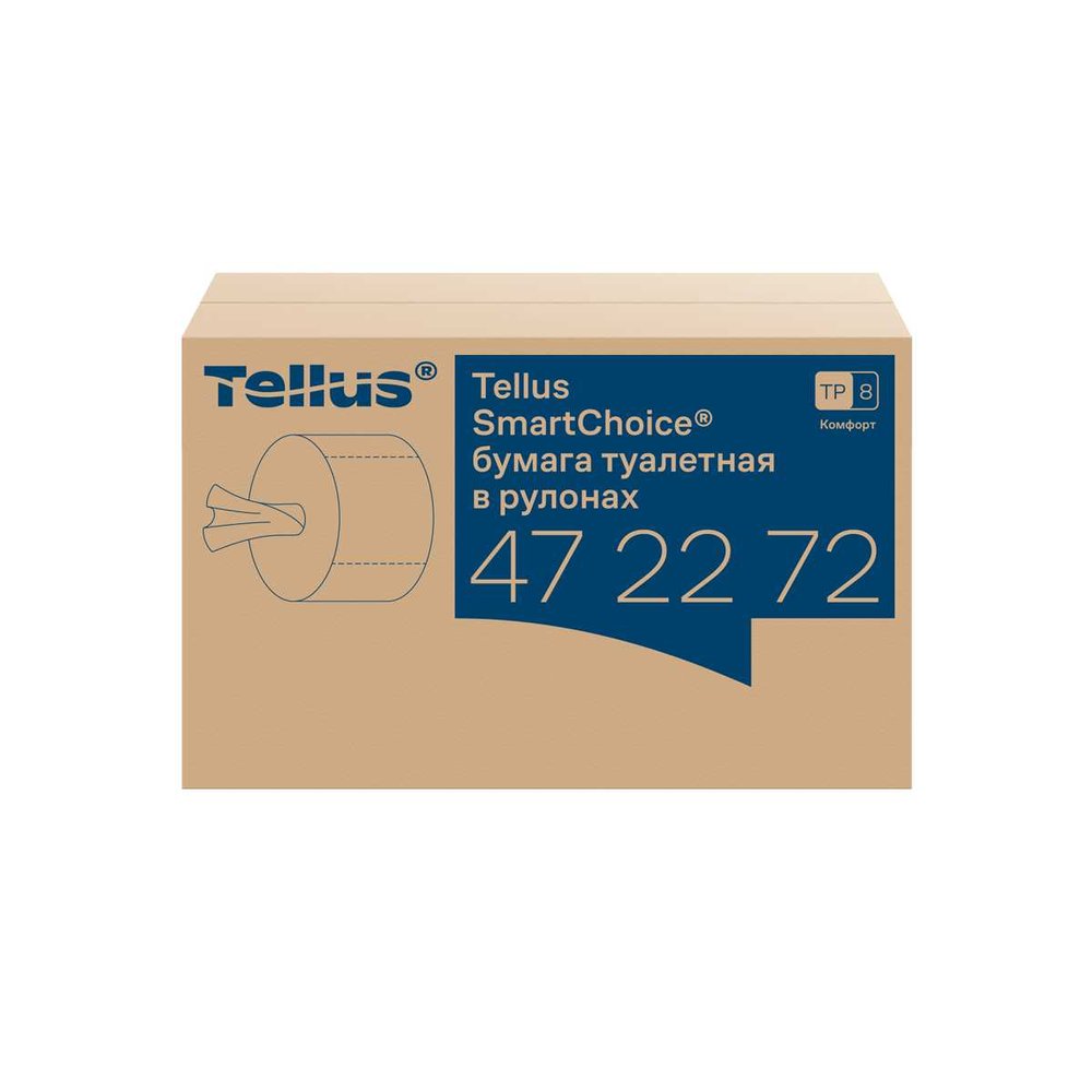 Туалетная бумага в рулонах Tellus SmartOne T8 8 рулонов в упаковке арт.472272 25241