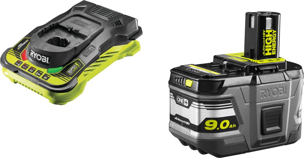 Набор Ryobi ONE+ RC18150-190 5133004421 аккумулятор (18 В, 9.0 A*ч, Li-Ion) и зарядное устройство RC18-150