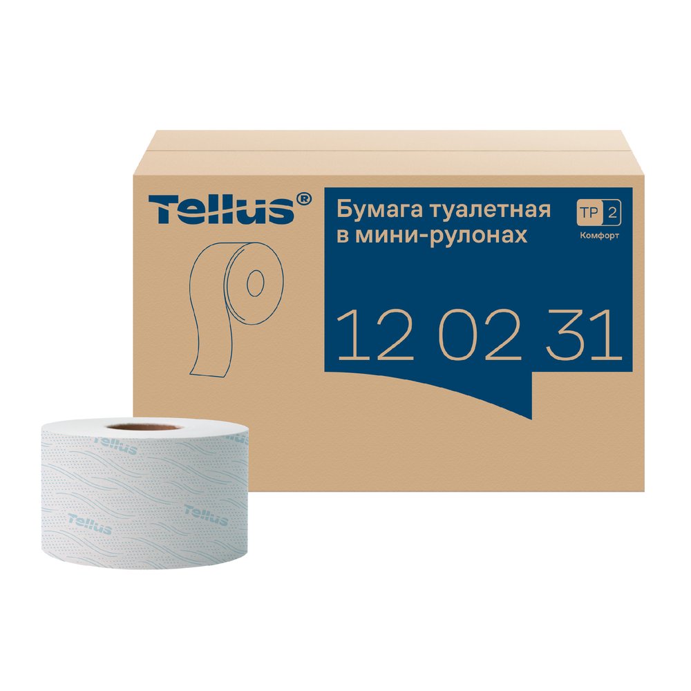 Туалетная бумага Tellus Advanced 170 м 2-слойная белая 120231 126502 22151