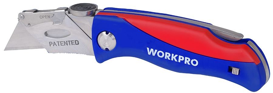 Складной быстросменный нож WORKPRO трапециевидные лезвия WP211006