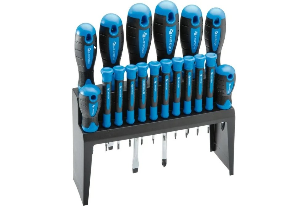Набор отверток HOEGERT TECHNIK 18 шт, сталь S2 HT1S098