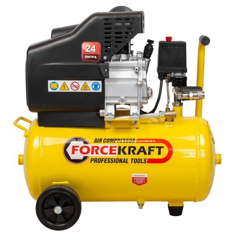Поршневой компрессор с прямым приводом ресивер Forcekraft fk-bm20/24 24 л, 8 бар, 138 л/м, 1100 w, 230 v 54661