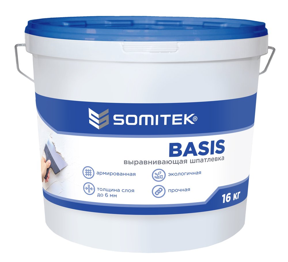 Выравнивающая шпатлевка SOMITEK BASIS 16 кг 36028