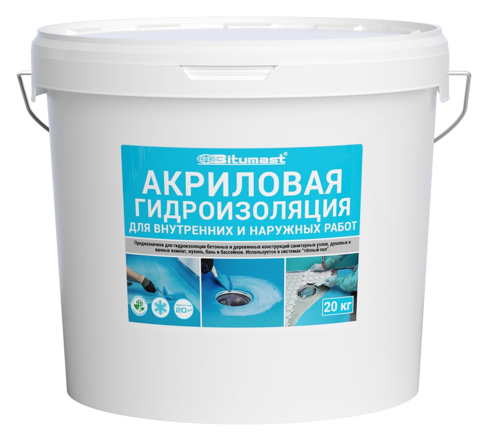 Акриловая гидроизоляция 20 кг Bitumast 4607952900431