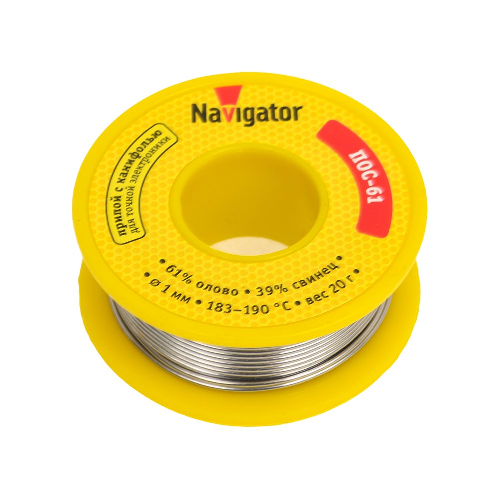 Припой 93 718 NEM-Pos04-61K-1-F20 1 мм, 20 г Navigator 28357