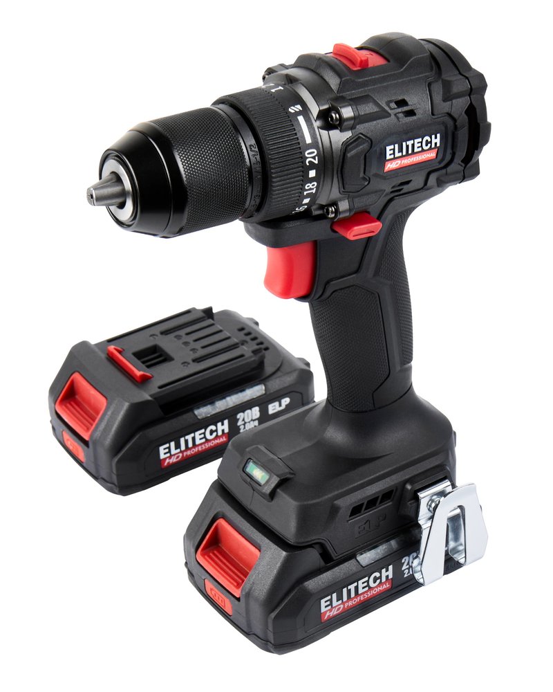 Аккумуляторная дрель Elitech CD 20SL2 (20В, 2х2Ач, 60Нм, BL) HD 205717