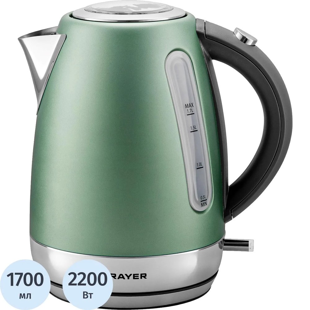 Чайник BRAYER 6111BR. 2200Вт.1,7 л,электрич,сталь окраш, автоотключ