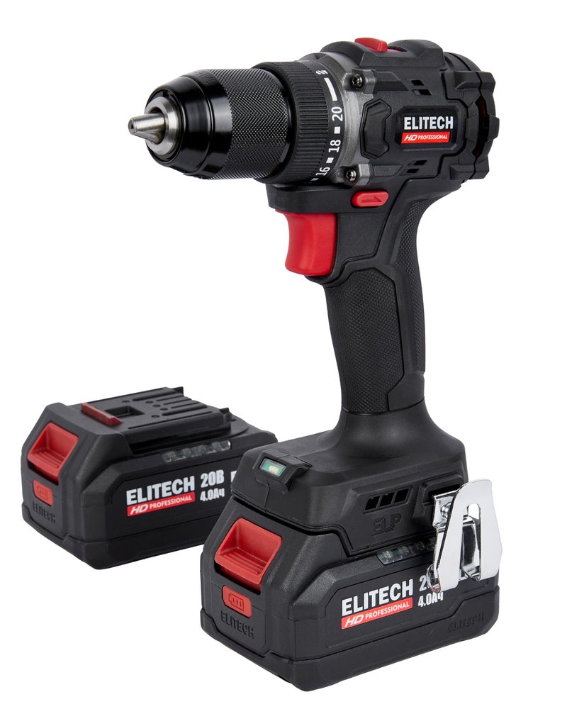 Аккумуляторная дрель Elitech CD 20SL2 (20В, 2х4Ач, 60Нм, BL) HD 205718
