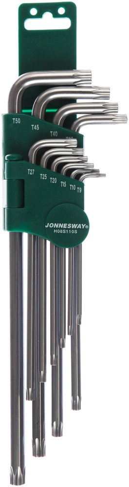 Комплект угловых ключей с центрированным штифтом EXTRA LONG TORX Jonnesway H08S110S