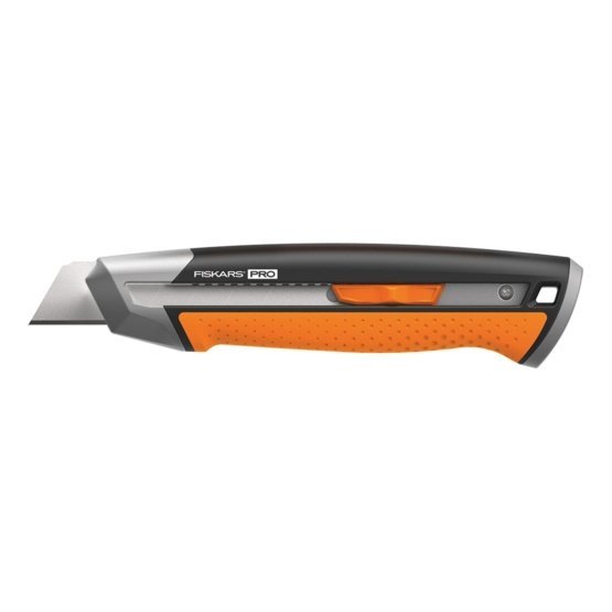 Строительный нож с выдвижным сменным лезвием Fiskars 25мм CarbonMax 1027228