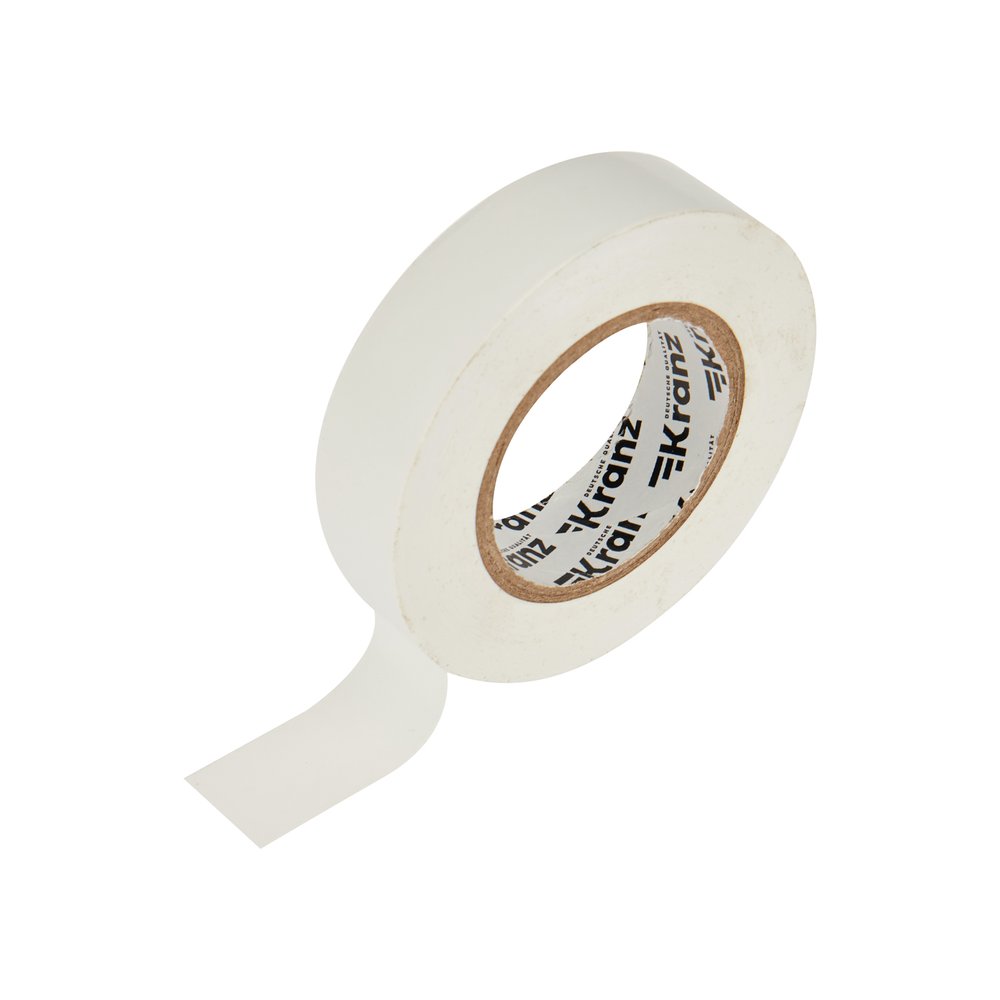 Изолента ПВХ KRANZ 0,13х19 мм, 25 м, белая KR-09-2201