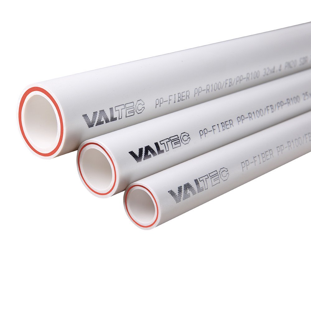 Труба Valtec PP-FIBER арм. стекл., PN 20, 25 MM /белый/ (4м) VTp.700.FB20.25
