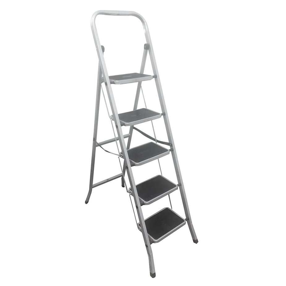 Стремянка Zalger 5 широких ступеней с ковриком, сталь 511-5