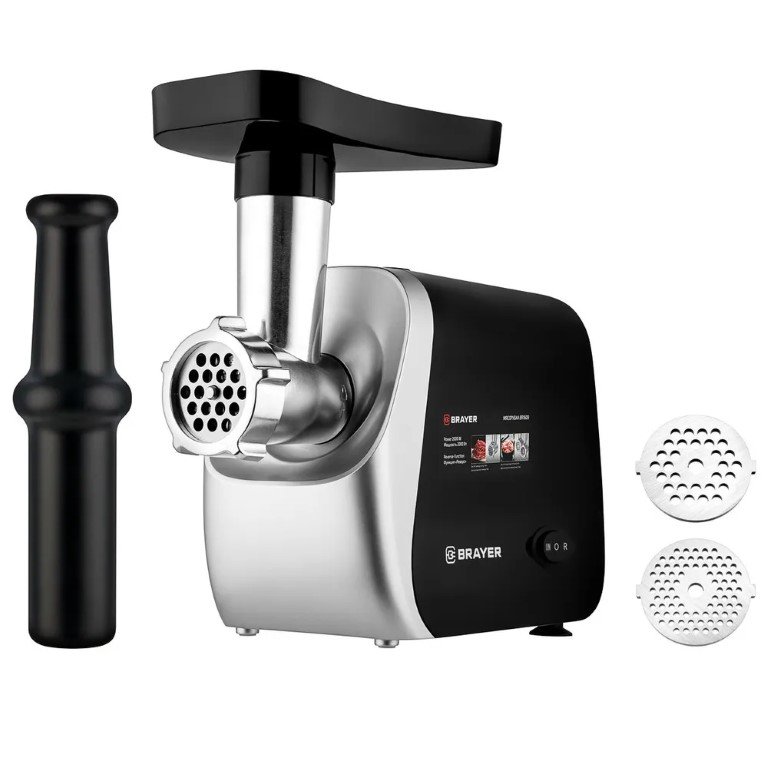 Мясорубка BRAYER 1609BR 2000 Вт, 3 диска, реверс, 2 кг/мин BR1609