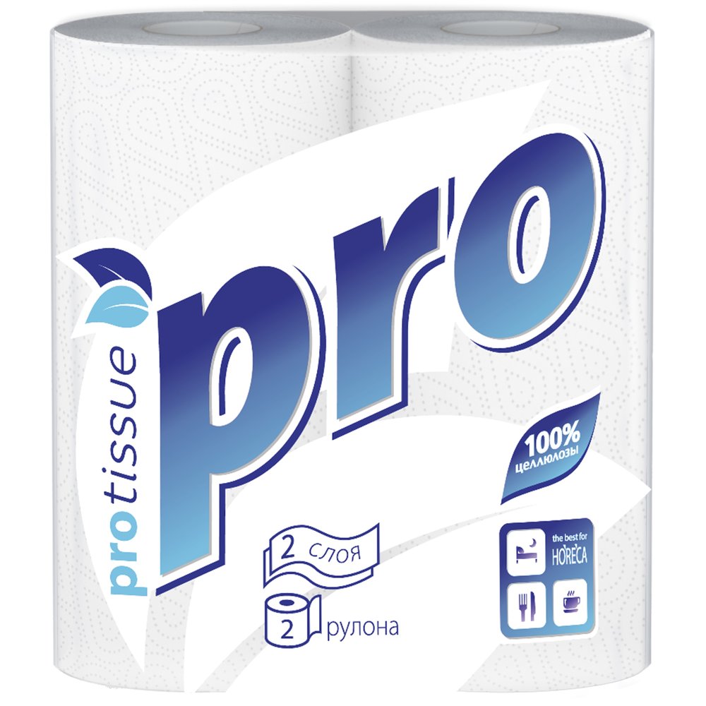 Полотенце бумажное Protissue 2-сл 2 рул/уп 24 pro белое С-162