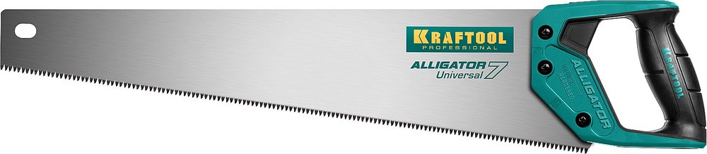 Ножовка KRAFTOOL Alligator 7 универсальная, 500 мм, 7 TPI, 3D зуб, 15004-50_z01