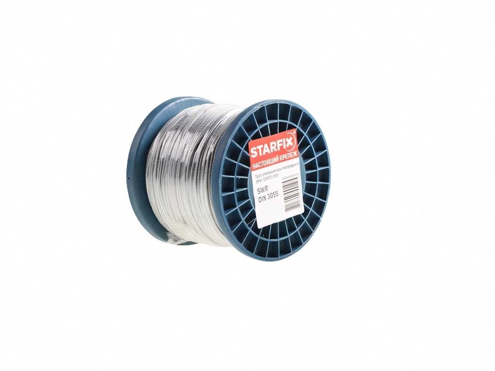 Стальной трос STARFIX в ПВХ, SWR М6, PVC М8, DIN 3055, бухта 100 м SMP-53748-100