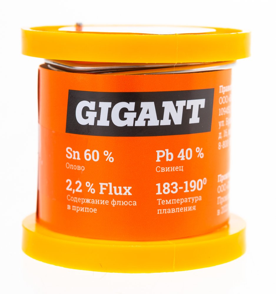 Припой Sn60 Pb40, трубка 2 мм, 100 г Gigant GT-095
