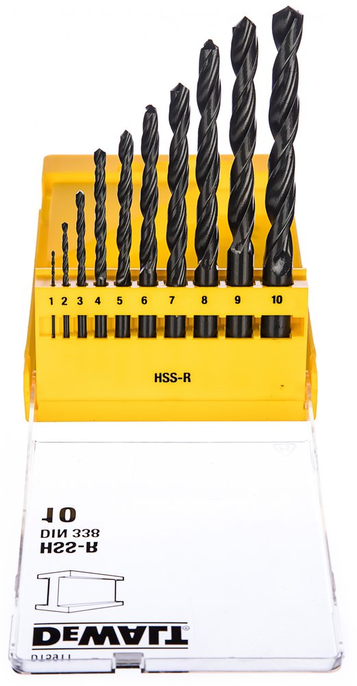 Набор сверл по металлу в пластиковой кассете 10 шт. (1-10 мм, HSS-R) DEWALT DT 5911