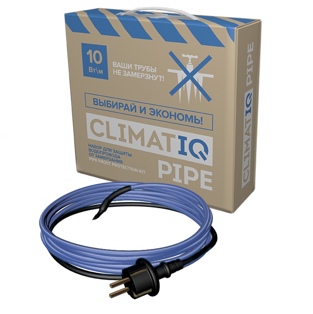 Саморегулирующийся комплект для защиты водопровода от замерзания IQWATT CLIMATIQ PIPE 10 Вт/м, 3 м 206411