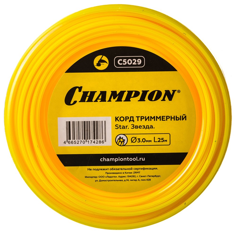 Корд триммерный Star (3 мм, 25 м) CHAMPION C5029