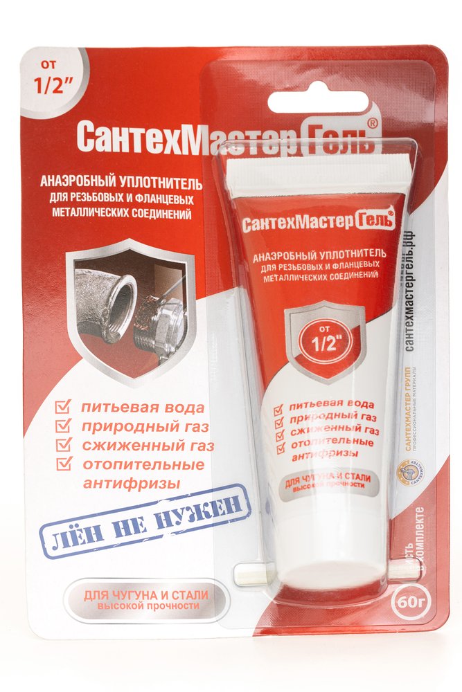 Гель СантехМастер красный, тюбик 60 гр, блистер 04026 4630009040262