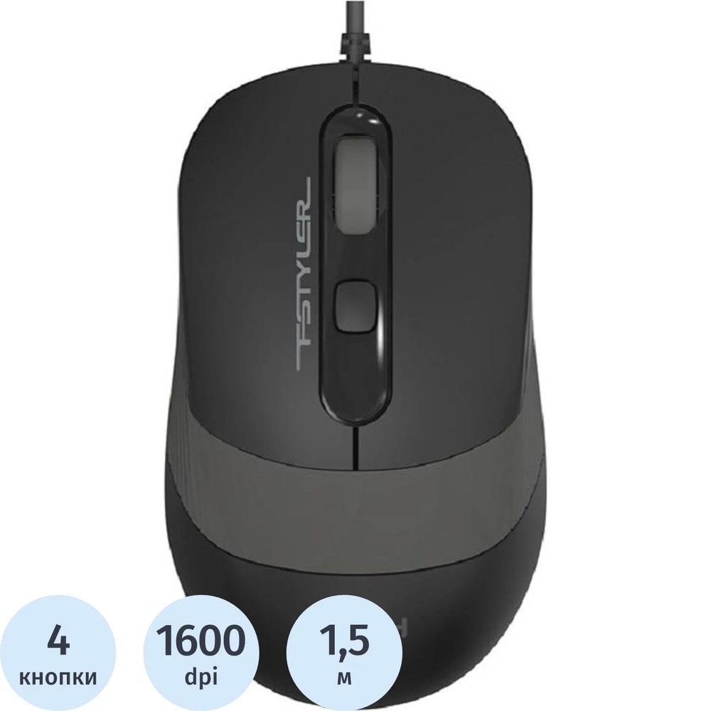 Мышь компьютерная A4Tech Fstyler FM10 чер/серый опт (1600dpi) USB (4but)