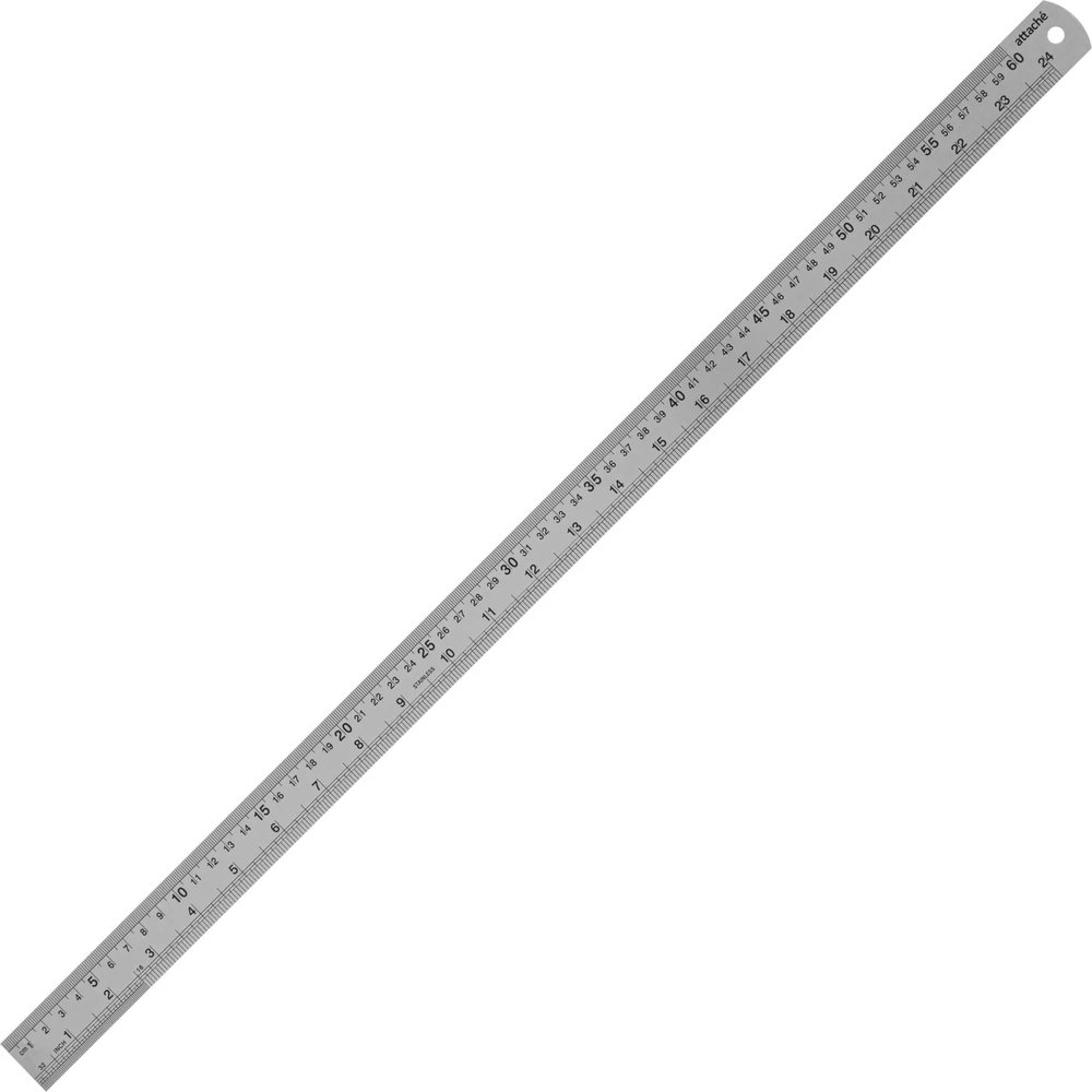 Линейка металлическая 60см Attache (24х9/8 )