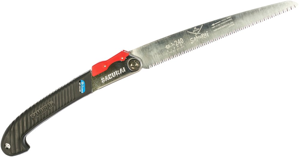 Складная пила с прямым полотном SAMURAI 2 угла фиксации, в футляре MP-240-MH
